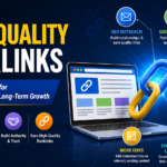 High-quality backlinks strategies infographic showing SEO outreach, guest posting, digital PR, and link building techniques for better rankings